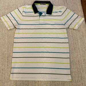 Men’s G-Fore Striped Short Sleeve Golf Shirt. Size Large.